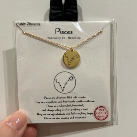 18 K gold dipped Pisces necklace. - Picture 1 of 3